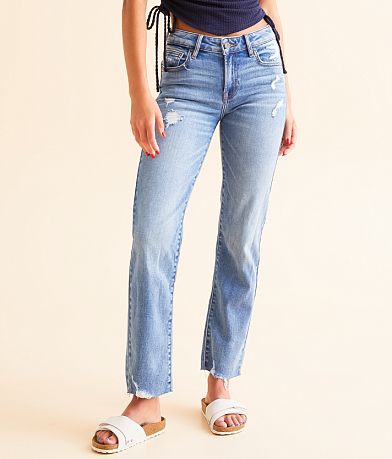 HIDDEN Chloe Cropped Straight Stretch Jean front view