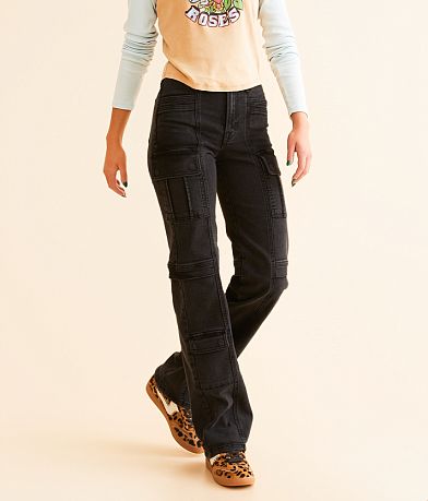 HIDDEN Ella Classic Straight Stretch Cargo Jean front view