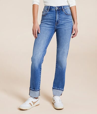 HIDDEN Tracey Cropped Straight Stretch Jean front view