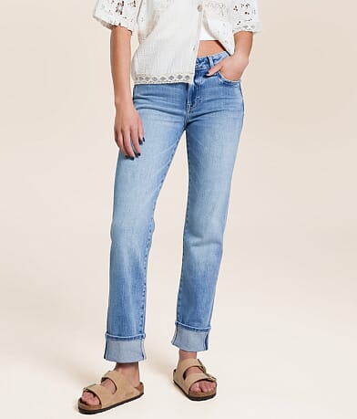 HIDDEN Chloe Cropped Straight Stretch Jean front view