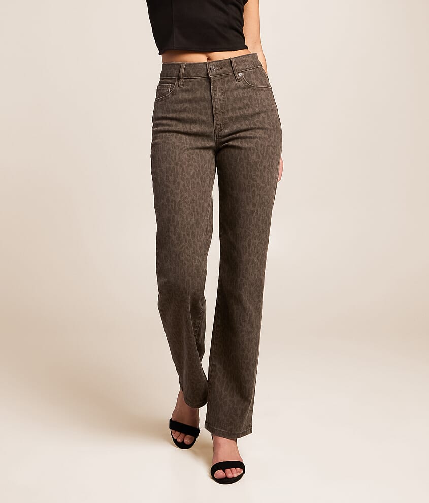 Ella Leopard Classic Straight Stretch Jean