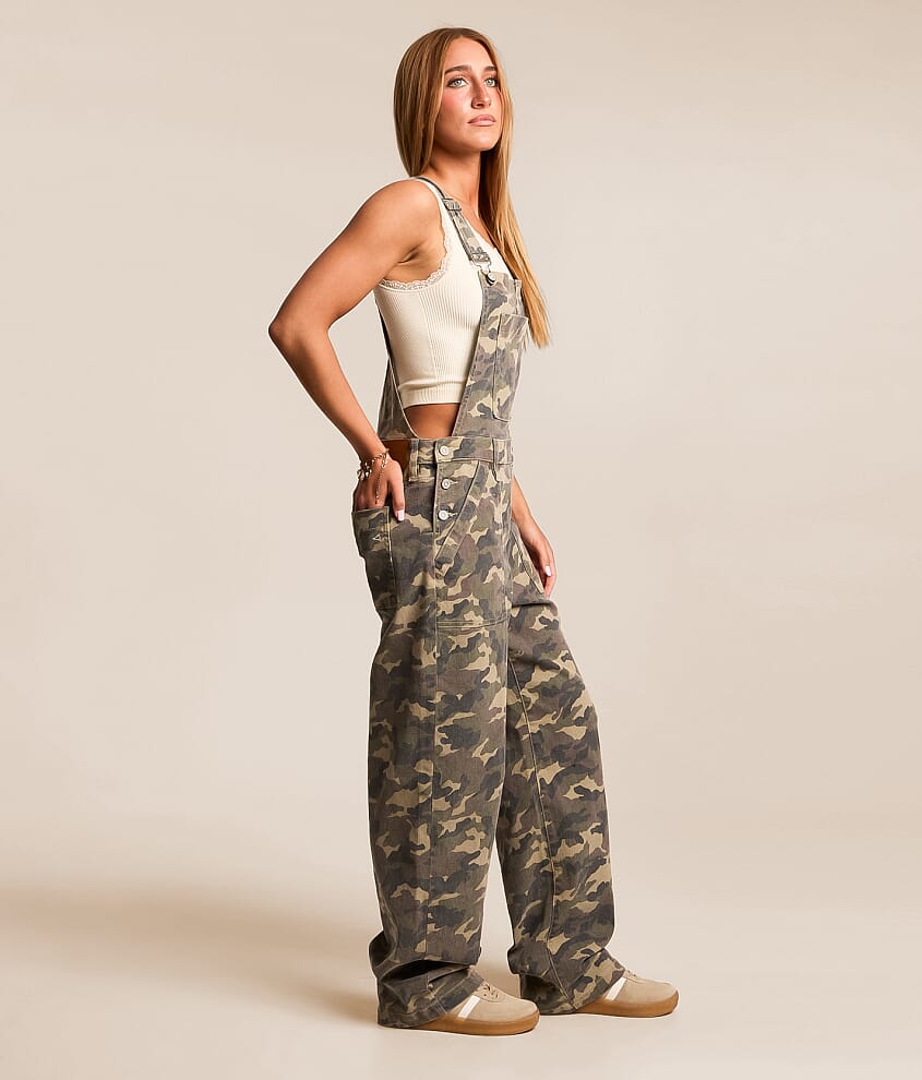 Dylan Camo Baggy Denim Stretch Overalls - thumbnail 3