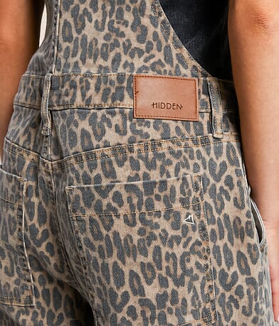 HIDDEN Dylan Cheetah Baggy Denim Overalls BACK_POCKET