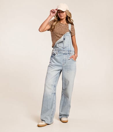 HIDDEN Dylan Camo Baggy Denim Stretch Overalls - Women's Rompers