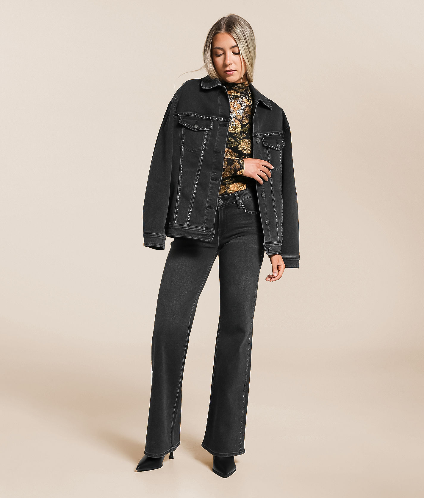 HIDDEN Blake Studded Comfort Flare Stretch Jean - Women's Jeans in