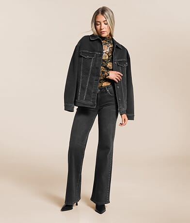 HIDDEN Blake Studded Comfort Flare Stretch Jean front view