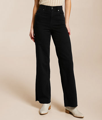 High Rise Split Flare Stretch Jean