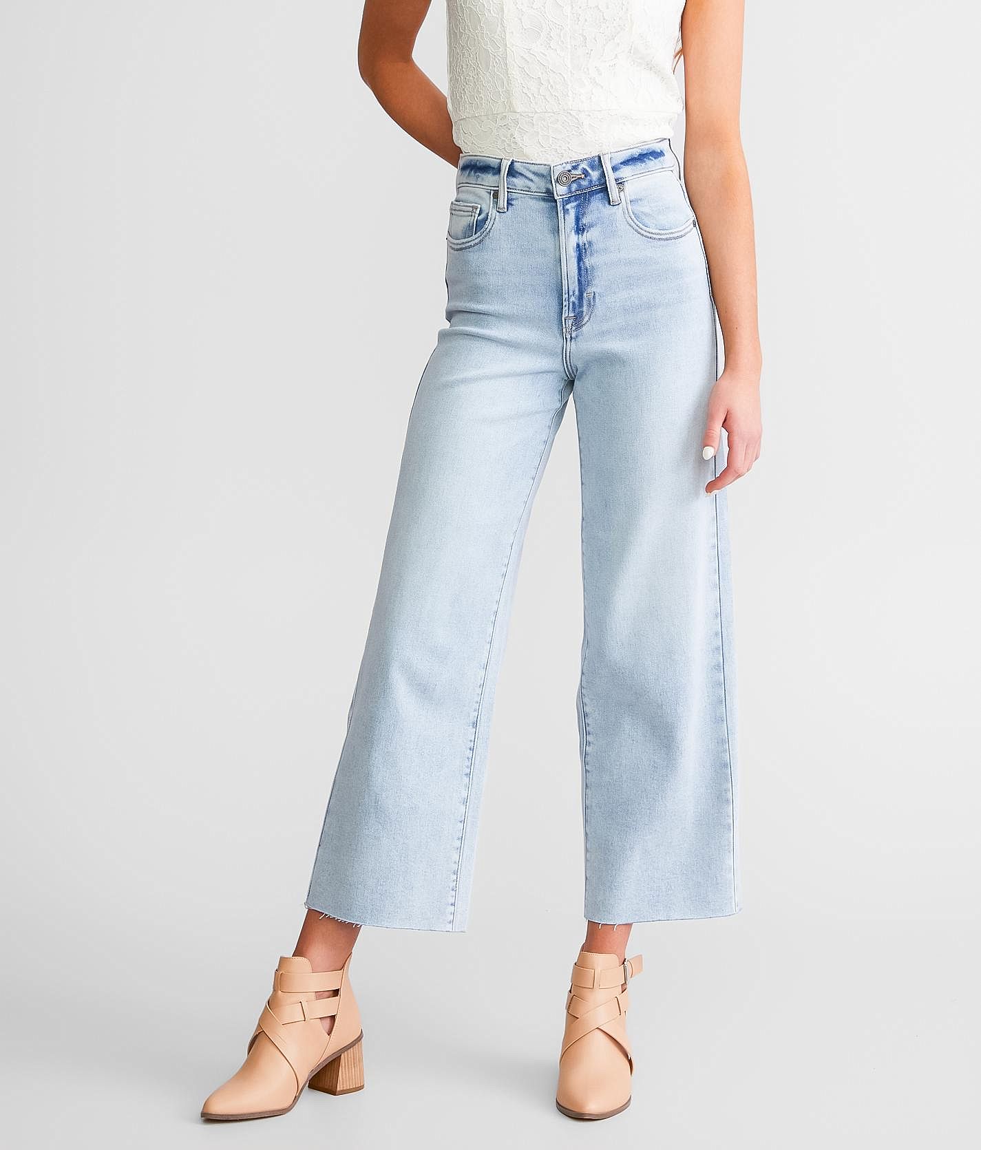 Wide Leg Cropped Jeans for Women