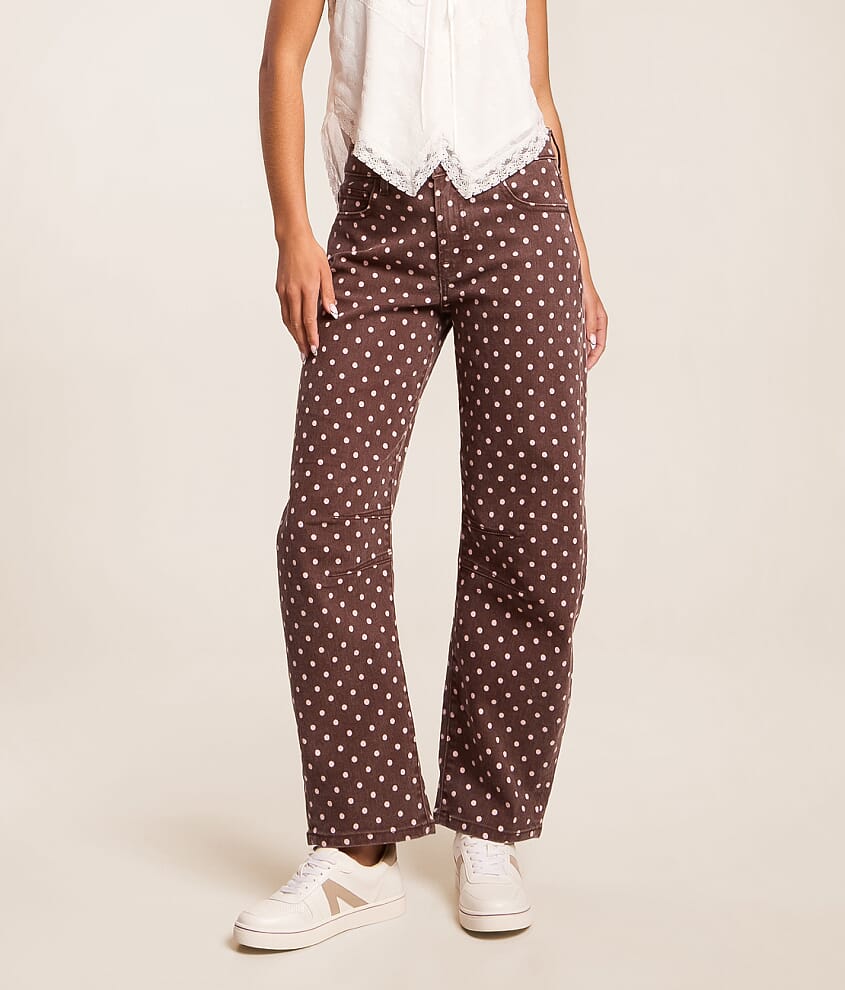 Sloane Polka Dot Barrel Stretch Jean