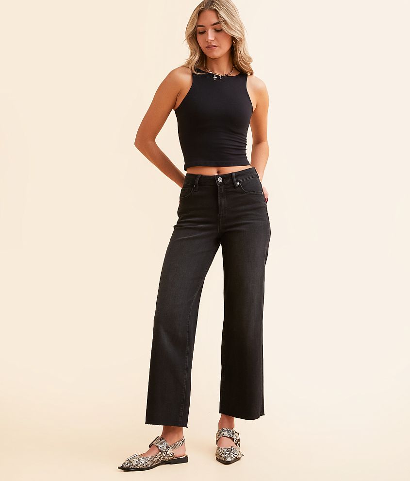 HIDDEN Nori Cropped Wide Leg Jean front view