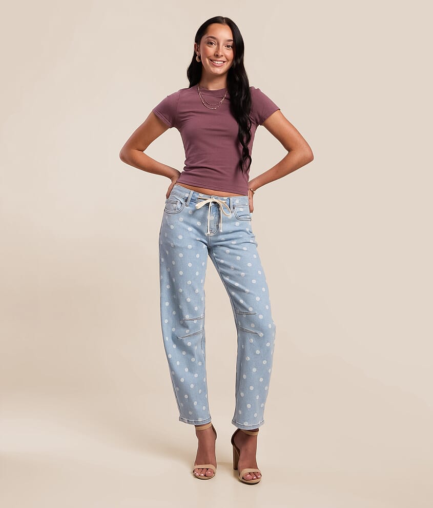 Blake Polka Dot Barrel Stretch Jean