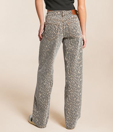 HIDDEN Alyx Cheetah Print Low Slung Baggy Stretch Jean BACK