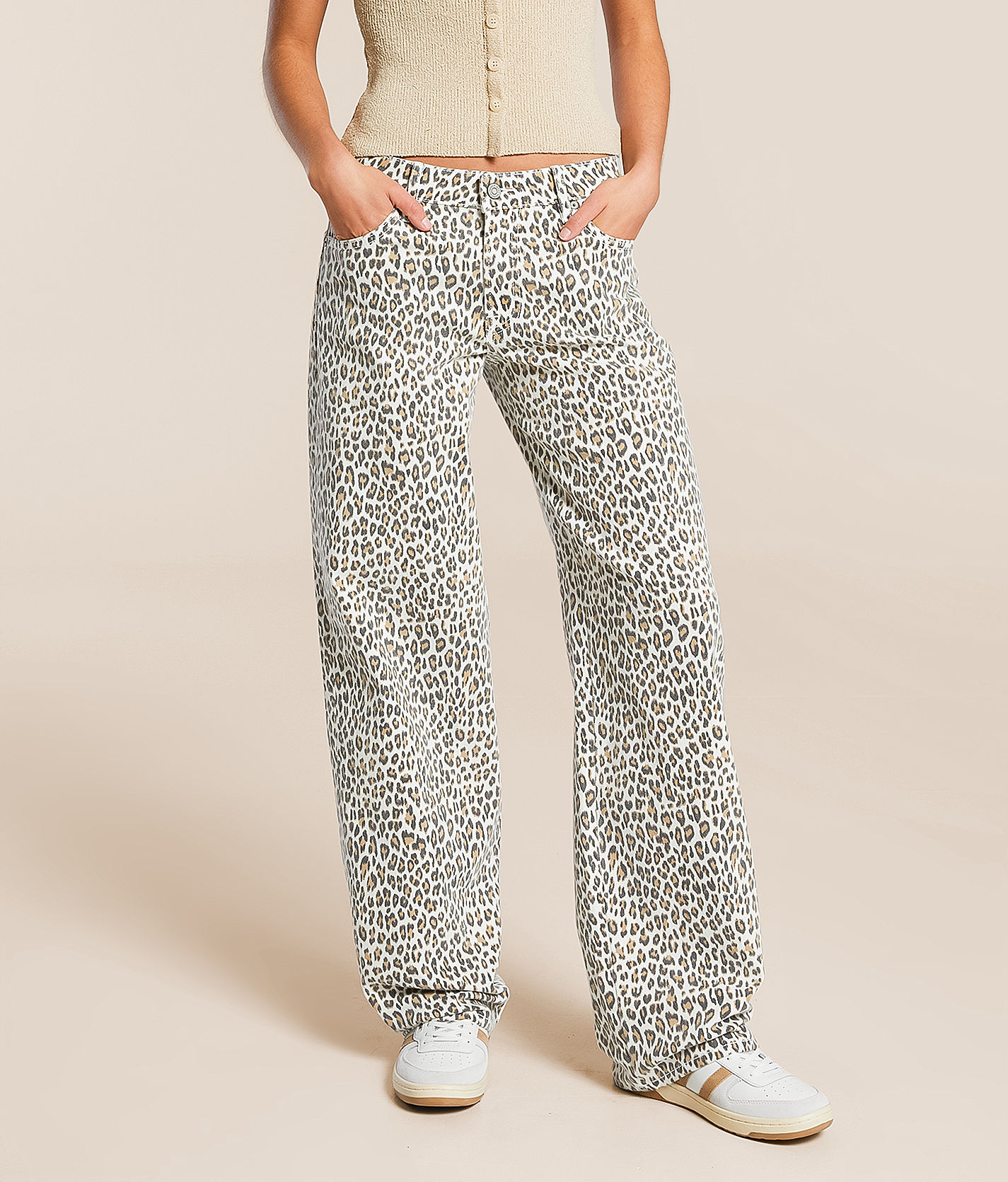 HIDDEN Alyx Low Slung Baggy Cheetah Stretch Jean - Women's