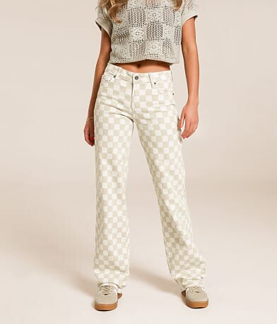 HIDDEN Blake Dad Checkered Stretch Jean front view