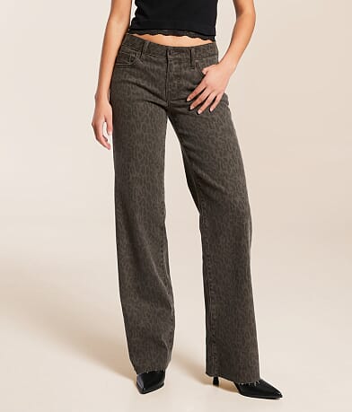 HIDDEN Blake Cheetah Dad Stretch Jean front view