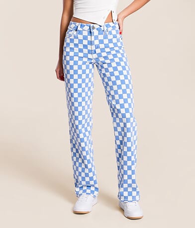 HIDDEN Logan Dad Checkered Stretch Jean front view