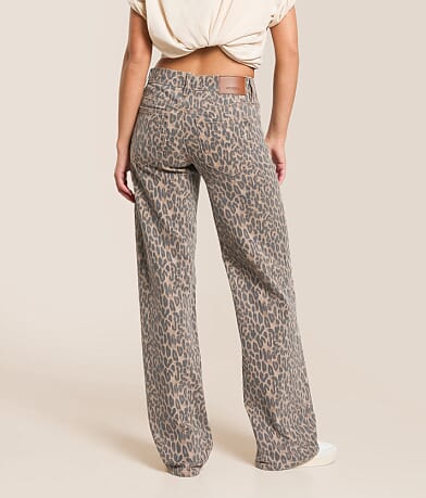 HIDDEN Blake Dad Cheetah Rhinestone Stretch Jean - Women's Jeans in ...