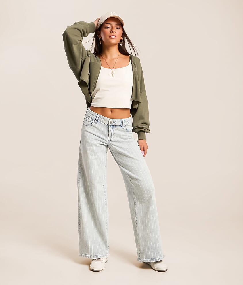 Tatum Striped Ultra Wide Leg Stretch Jean