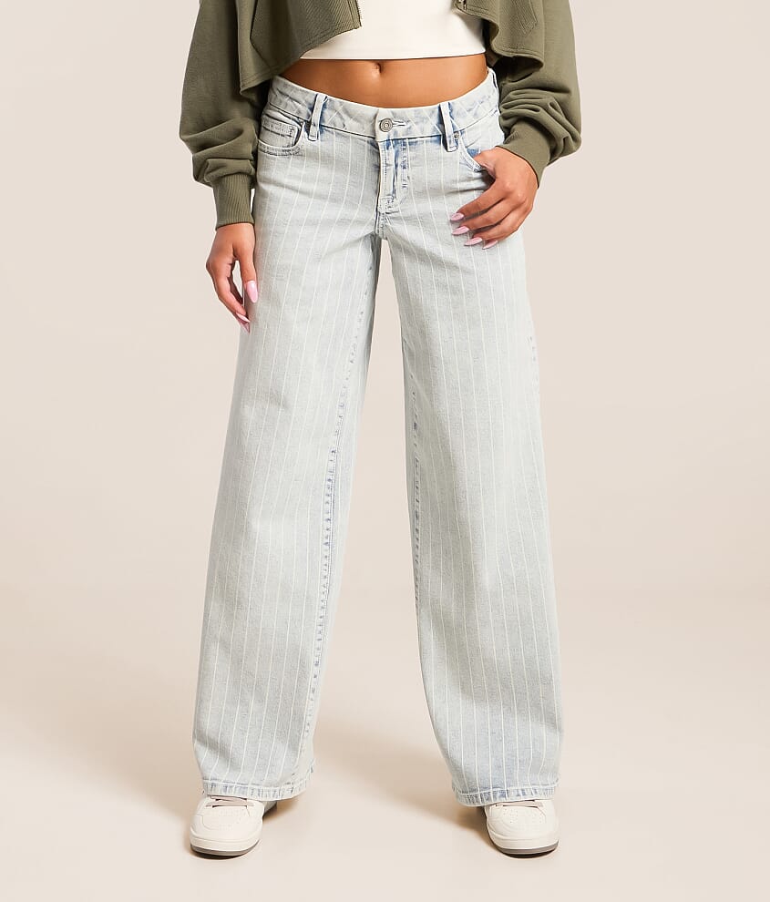 Tatum Striped Ultra Wide Leg Stretch Jean