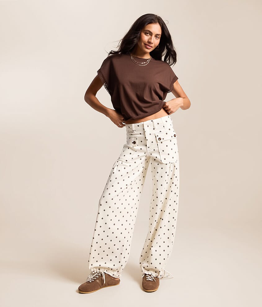 Sloane Polka Dot Balloon Stretch Jean