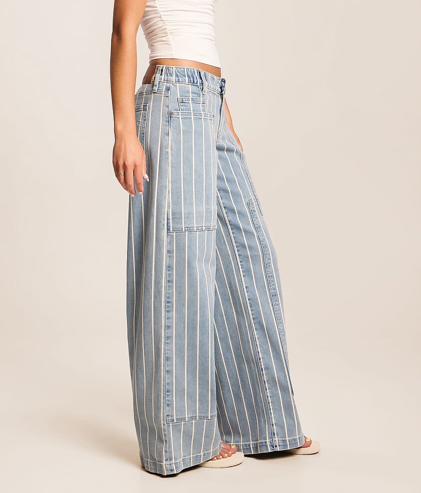 Blake Striped Ultra Wide Leg Stretch Jean