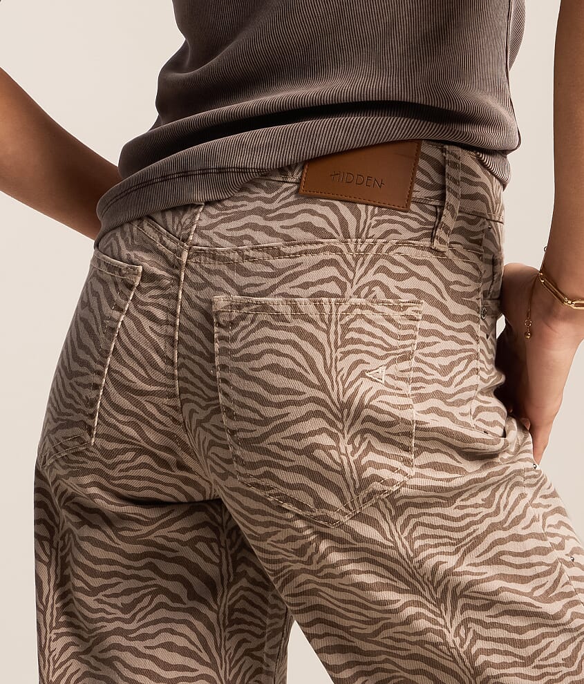 Sloane Rhinestone Zebra Dad Stretch Jean - thumbnail 5