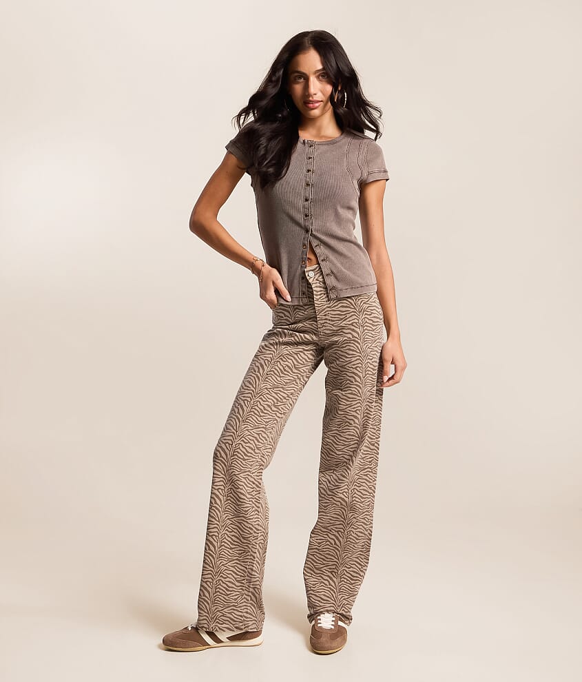 Sloane Rhinestone Zebra Dad Stretch Jean