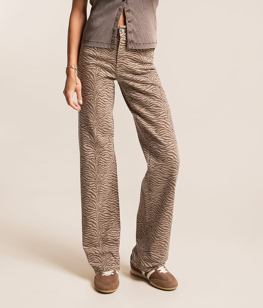 Sloane Rhinestone Zebra Dad Stretch Jean