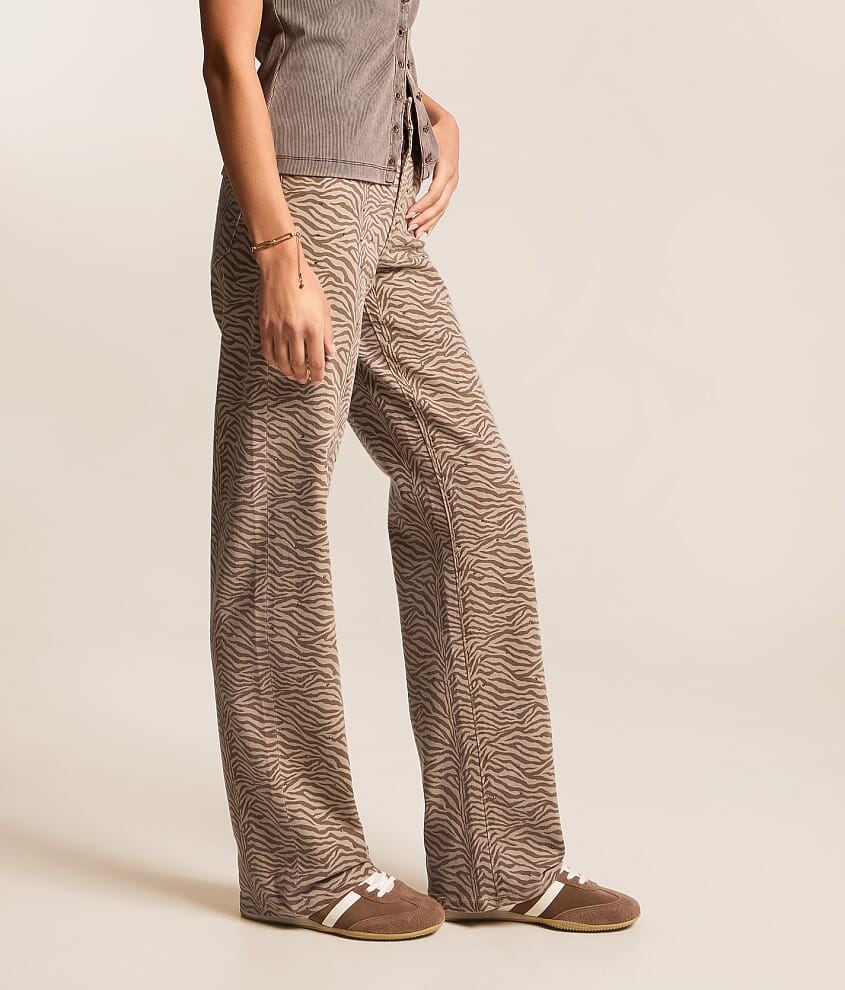 Sloane Rhinestone Zebra Dad Stretch Jean