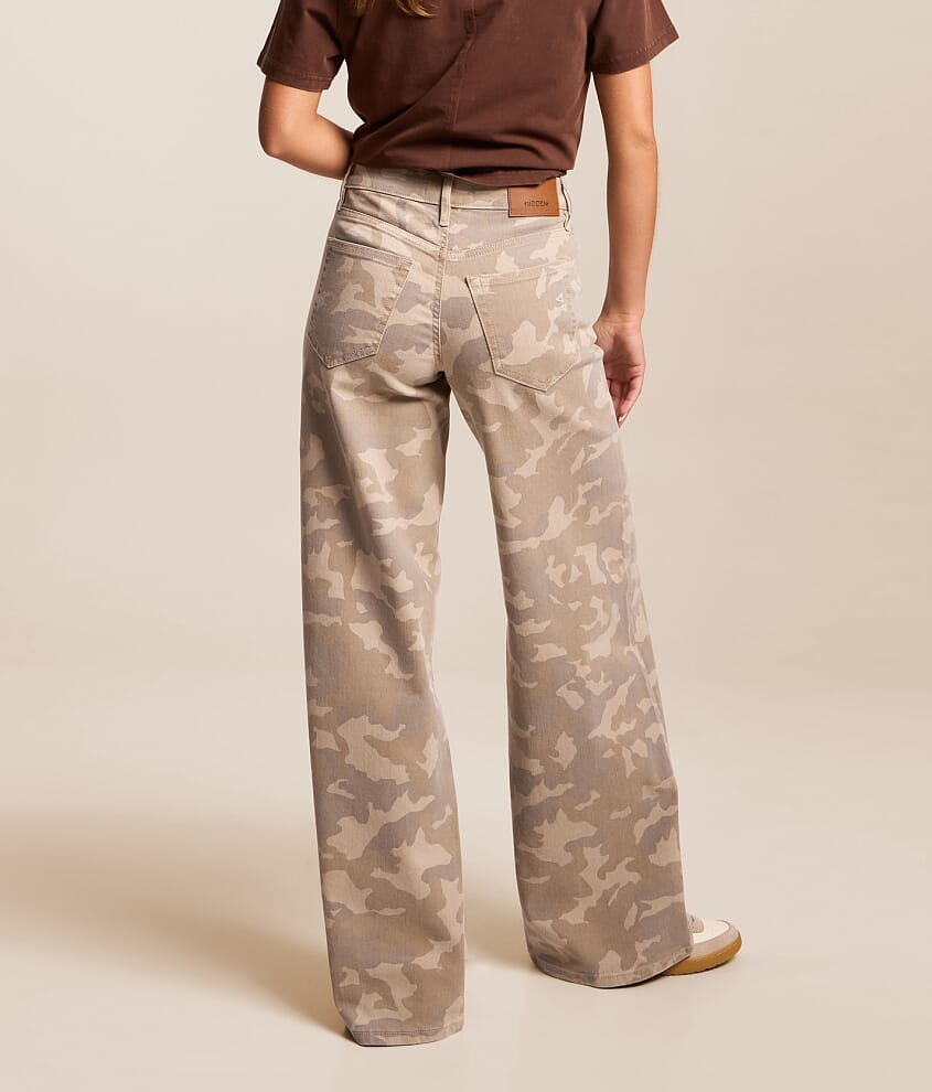 Sloane Ultra Wide Leg Camo Stretch Jean