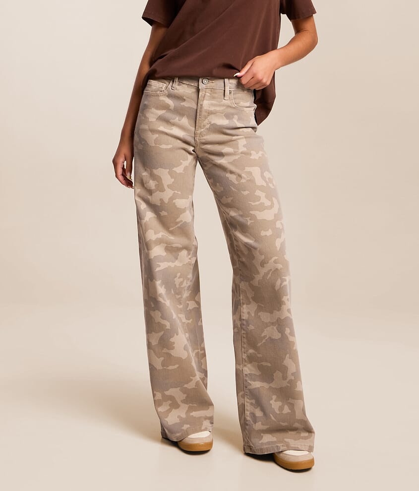 Sloane Ultra Wide Leg Camo Stretch Jean