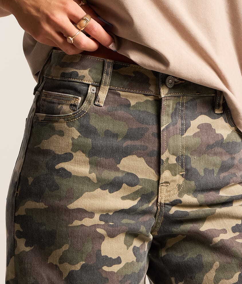 Sloane Camo Ultra Wide Leg Cargo Stretch Jean
