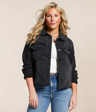 HIDDEN Destructed Denim Stretch Jacket front view