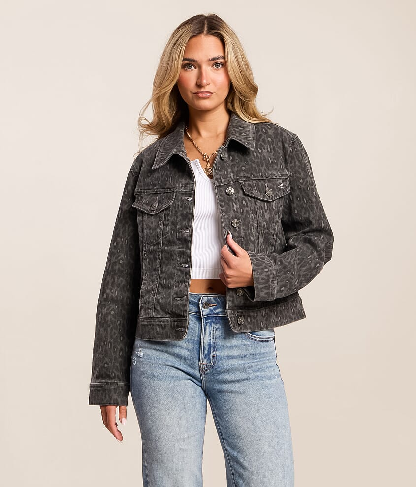 Leopard Denim Stretch Jacket