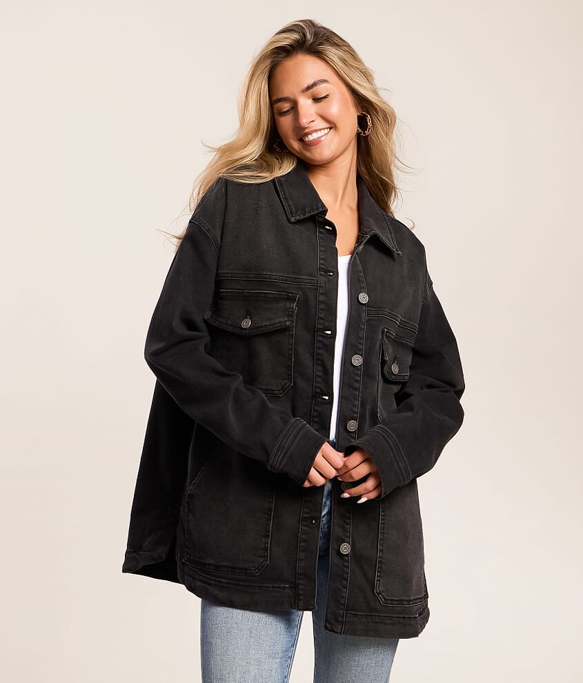 Oversized Denim Stretch Shacket