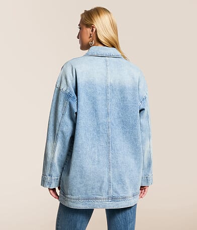 Oversized Trucker Denim Stretch Jacket thumbnail 3