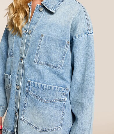 Oversized Trucker Denim Stretch Jacket thumbnail 4