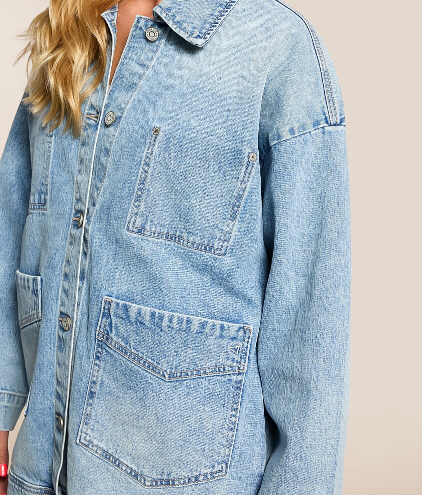Oversized Trucker Denim Stretch Jacket