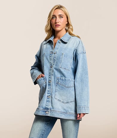 Oversized Trucker Denim Stretch Jacket thumbnail 2