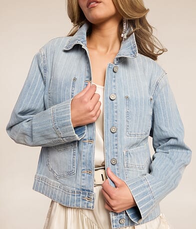 Striped Denim Stretch Jacket thumbnail 4