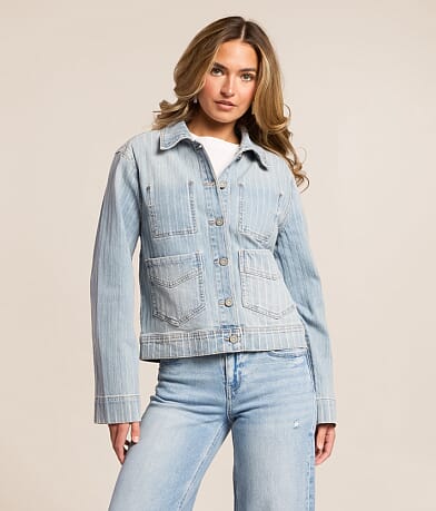 Striped Denim Stretch Jacket thumbnail 2