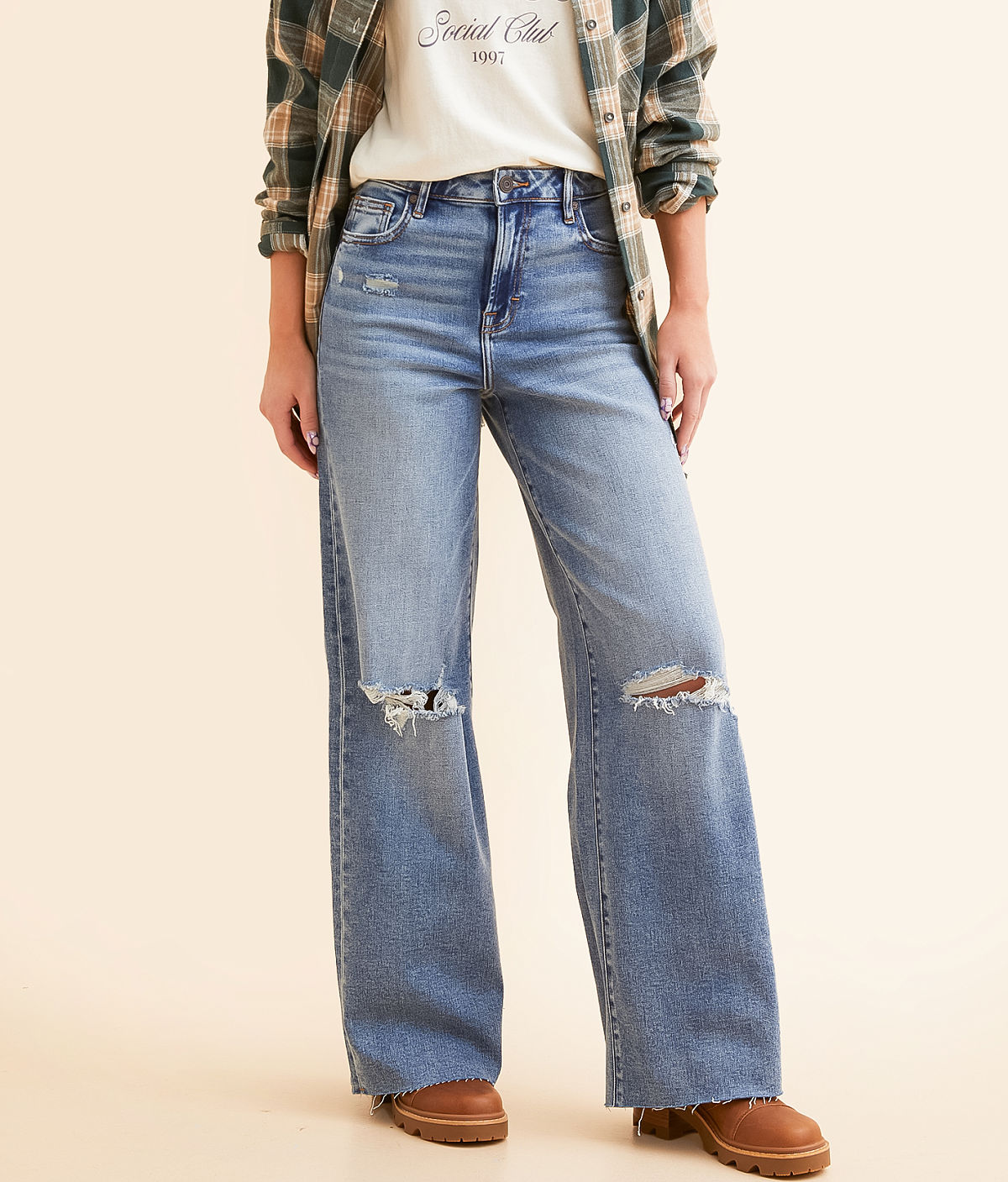 HIDDEN Nori Wide Leg Stretch Jean — Dark by Buckle