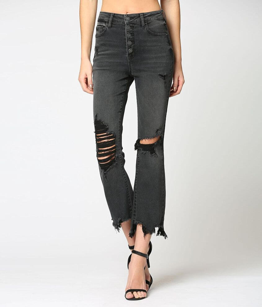 HIDDEN The Happi Cropped Flare Stretch Jean - Women's Jeans in Black