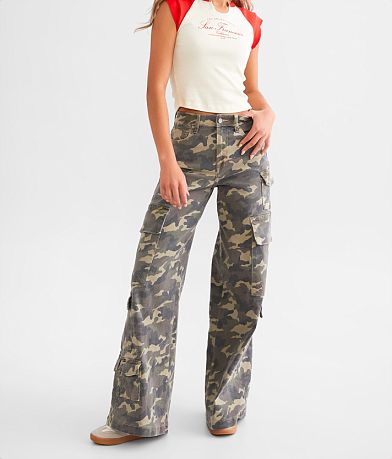 HIDDEN Nori Camo Wide Leg Cargo Stretch Jean misc detail 2 view
