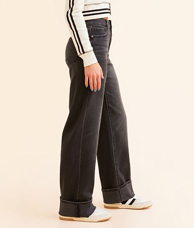 HIDDEN Logan Dad Stretch Cuffed Jean full left side view