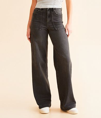 HIDDEN Nori Wide Leg Carpenter Stretch Jean front view