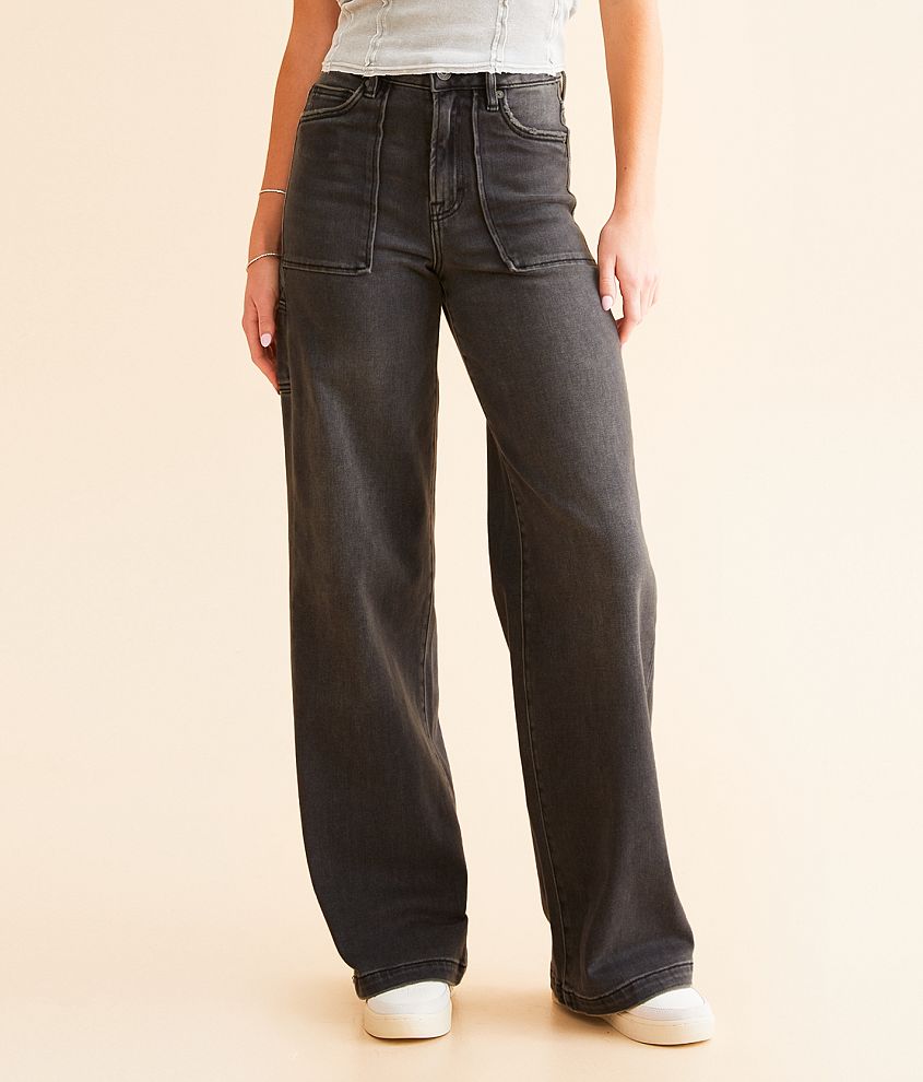 HIDDEN Nori Wide Leg Carpenter Stretch Jean front view