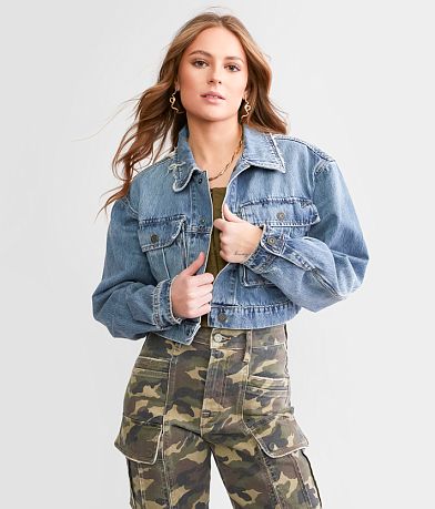 HIDDEN Cropped Denim Jacket FULL_LEFT_SIDE