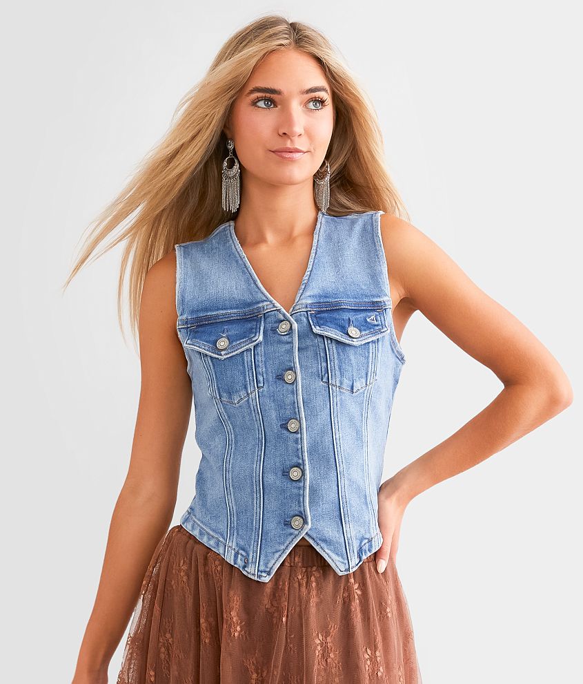 Washed Denim Stretch Vest