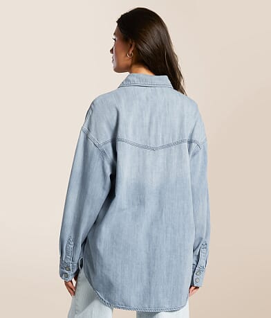 HIDDEN Washed Denim Oversized Shacket BACK